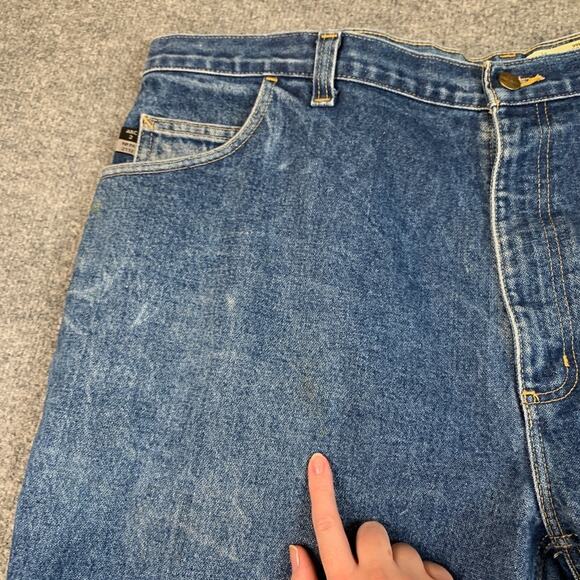 Vintage Carhartt FR Jeans Mens 44 Blue Fire Flame Resistant Utility Denim Work - Picture 8 of 12